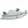 SAPHO - X-ROUND E sklenená polička rohová s hrazdou 255x60x230, chróm XR605