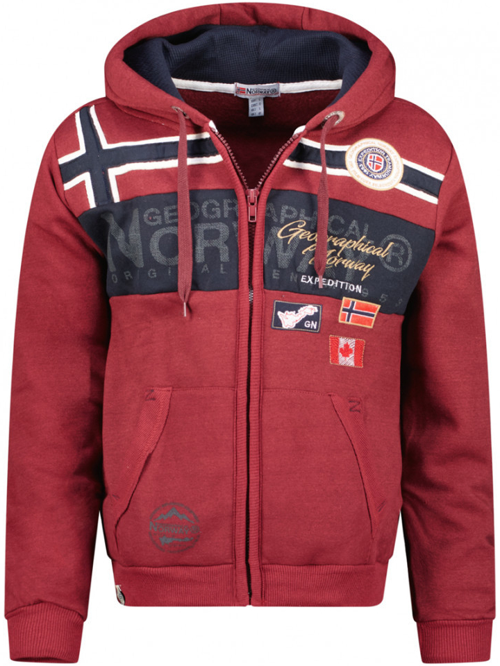 GEOGRAPHICAL NORWAY mikina pánska GARADOCK bordo