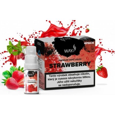 Liquid WAY to Vape 4Pack Strawberry 4x10ml-0mg (Čerstvě utržená šťavnatá jahoda s příjemnými sladkými tóny)