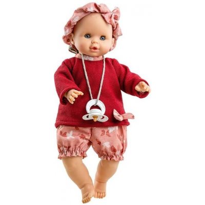 Paola Reina Oblečenie pre bábätko 36 cm červený set s cumlíkom Sonia