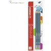 STABILO pencil 160 - ceruzka s gumou - tvrdosť HB - 3 ks - petrolejová