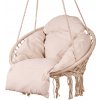Závesné hojdacie kreslo Lulilo bocanie hniezdo s vankúšom, ecru, 80 cm, 150 kg
