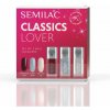 Semilac Set 112 Wine Red lak na nechty 9 ml + 116 Holo Flash Silver trblietavý lak na nechty 9 ml + Top Gel Like vrchný lak na nechty 9 ml kozmetická sada