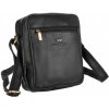 Pánska kožená crossbody taška čierna KT221