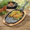 KUCHENPROFI BBQ 33 x 21 cm - železná panvica s odnímateľnou rukoväťou a doskou na podávanie