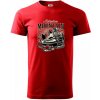 Snežný skúter kostra - Klasické pánske tričko vyššej gramáže - 4XL ( Červená )