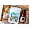 Lighthouse Coffee Vianočná káva & ovocné Pureé & med a sviečka od včelára: darčekový balíček