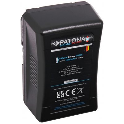 PATONA baterie V-mount pro digitální kameru Sony BP-230W 15000mAh Li-Ion 216Wh 14,4V 24A Platinum PT1350