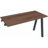 Pracovný stôl UNI A, k pozdĺ. reťazeniu, 120x75,5x60 cm, orech/čierna
