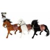 Teddies Kôň fliška so sedlom 22 cm 3 farby