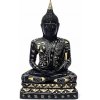 Nefertitis Budha meditujúci čiernozlatý - cca 17 cm