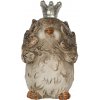 Clayre & Eef Dekorácia socha vtáčik s korunkou nevidím - 7*5*8 cm - Clayre & Eef