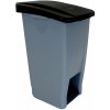 Denox Nášlapný odpadkový koš na tříděný odpad 60 l, černé víko, plastový s kolečky