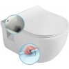SAPHO - BRILLA CLEANWASH závesná WC misa s bidet. spŕškou, Rimless, 36,5x53cm, biela 100612
