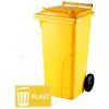Meva plasová popolnica s vekom 120 l žltá MV-0004-4