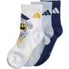 Detské vysoké bavlnené ponožky adidas DY MM SO 3PP K modré JG5807 - KXL