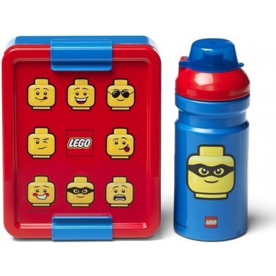 LEGO ICONIC Classic svačinový set (láhev a box) červená/modrá