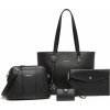 Set 4 produktov - biznis kabelka, crossbody kabelka, listová kabelka a dokladovka Miss Lulu čierny