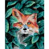Maľovanie podľa čísel – Červená líška a zelené lístky, 40 × 50 cm, napnuté plátno na rám 8596530053170