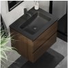 BATH DELUXE | Kúpeľňová skrinka s umývadlom KENWOOD 61 cm orech/čierna | BT0095+BT0126