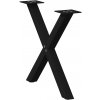 vidaXL Nohy konferenčného stolíka X-Shaped 2 ks Čierna 60x(42-43) cm