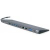 Gembird USB-C 9v1 multiport USB + HDMI + VGA + PD + čtečka karet + LAN + audio A-CM-COMBO9-01