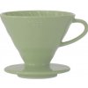 Dripper Hario V60-02 keramický + 40 filtrov - Olivová