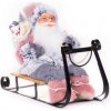 Dekorácia MagicHome Vianoce, Santa na sánkach, sivo - ružový, 46 cm