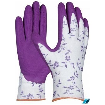 Zahradní rukavice s latexovou vrstvou FLOWER LILA