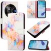 VSETKONAMOBIL 121576 ART MARBLE Peňaženkový kryt pre ZTE Blade A75 5G / Nubia Focus 5G WHITE ORANGE