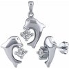 Silvego Strieborná súprava Delfín náušnice a prívesok JJJS1612-1