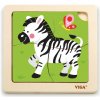 Viga dřevěné puzzle zebra 4 dílky