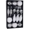 Gule MagicHome Vianoce, set, 16 ks, bielo - strieborné, na vianočný stromček, 8-15 cm