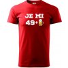 Je mi 50 pivo - Klasické pánske tričko vyššej gramáže - XL ( Červená )