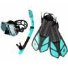 Šnorchlovací set 3 v 1, TYRKYSOVÝ L/XL, ploutve 42-47