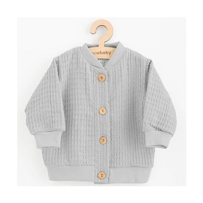 New Baby Dojčenský mušelínový kabátik Comfort clothes sivá