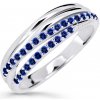 Cutie Diamonds Trblietavý prsteň z bieleho zlata so zafírmi DZ6716-3352-SF-X-2 58 mm