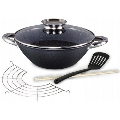 Kamille litinová wok pánev 4,5l / 32cm, indukce