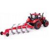 Poľnohospodársky traktor s pluhom Polesie Belarus 91338 červený