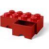 LEGO® Úložný box 8 s šuplíky 25 x 50 x 18 cm - červená