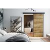 VILEN DOOR Posuvné dvere na stenu MARTI PLUS (Čierna garniža) (komplet)- Dub Craft, 86/205 cm