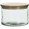 MADAM STOLTZ Sklenená dóza s dreveným viečkom Bamboo