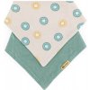 Petite&Mars Podbradník bandana Luke 2 ks Beige Kiwis&Misty Green 3m+