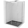Mexen Omega posuvná sprchová kabína 120 x 90 cm, transparentná, chróm + vanička Flat, čierna - 825-120-090-01-00-4070