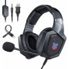 ONIKUMA K8 Čierna PS4 Gaming Headset - slúchadlá s RGB LED svetlom, mikrofónom, potlačením hluku pre Nintendo Switch Xbox One S Playstation PC K8black