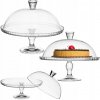 Sklenený podnos s poklopom na nohe 32 cm Pasabahce na tortu