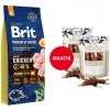 BRIT Premium By Nature Junior Medium M Chicken 15 kg + WOOLF Chicken And Rawhide Twister 2 x 100 g sušená koža obalená kuracím mäsom ZADARMO