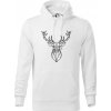 Geometria - Veľký jeleň - Mikina pánska Cape s kapucňou - M ( Biela )