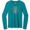 SMARTWOOL W FLORAL TUNDRA GRAPHIC LONG SLEEVE TEE, emerald green - S