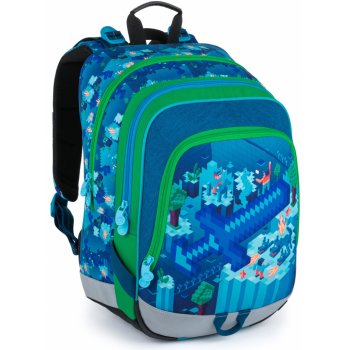 školská taška Bagmaster ALFA 21 B batoh kostičky modrá